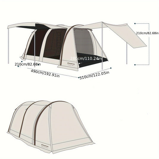 KingCamp NUOVA AIR Inflatable Tunnel Tent, 4 Person Camping Tent