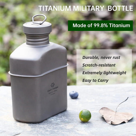 Cook'n'Escape Titanium Canteen, 3.3 gal (1 L)