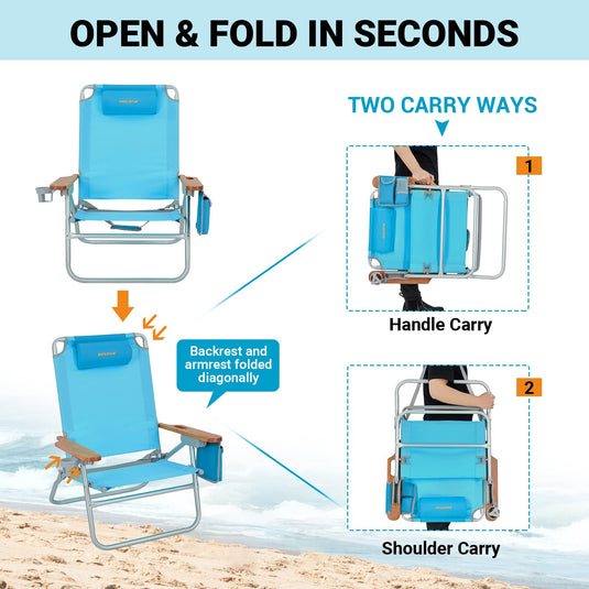 WEJOY Beach Chair L Set of 2