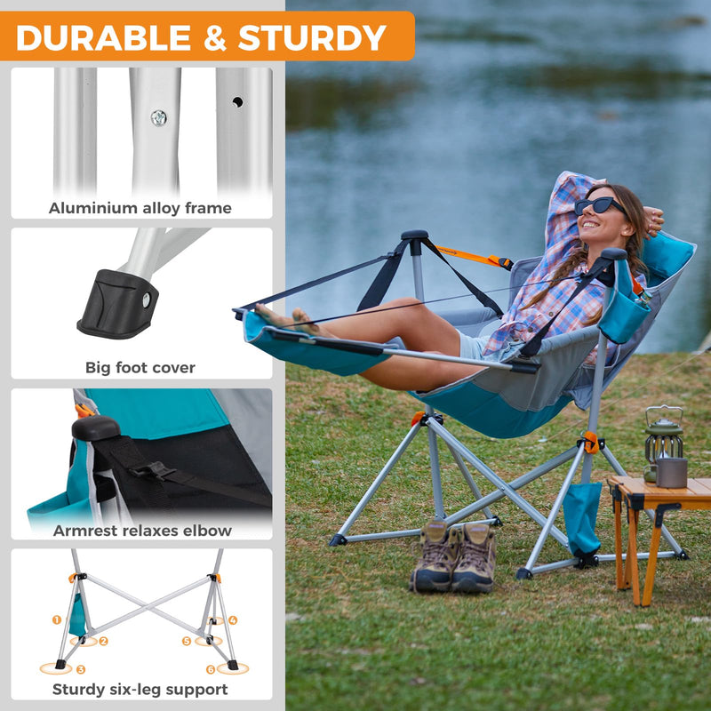 Load image into Gallery viewer, KingCamp ORCHID C20 Folding Rocking Chair Hammock Camping Chair
