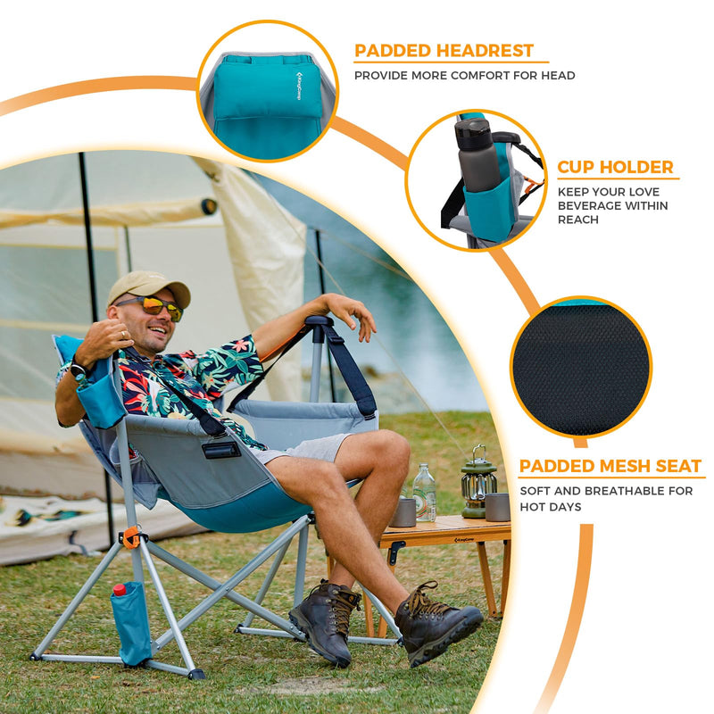 Load image into Gallery viewer, KingCamp ORCHID C20 Folding Rocking Chair Hammock Camping Chair
