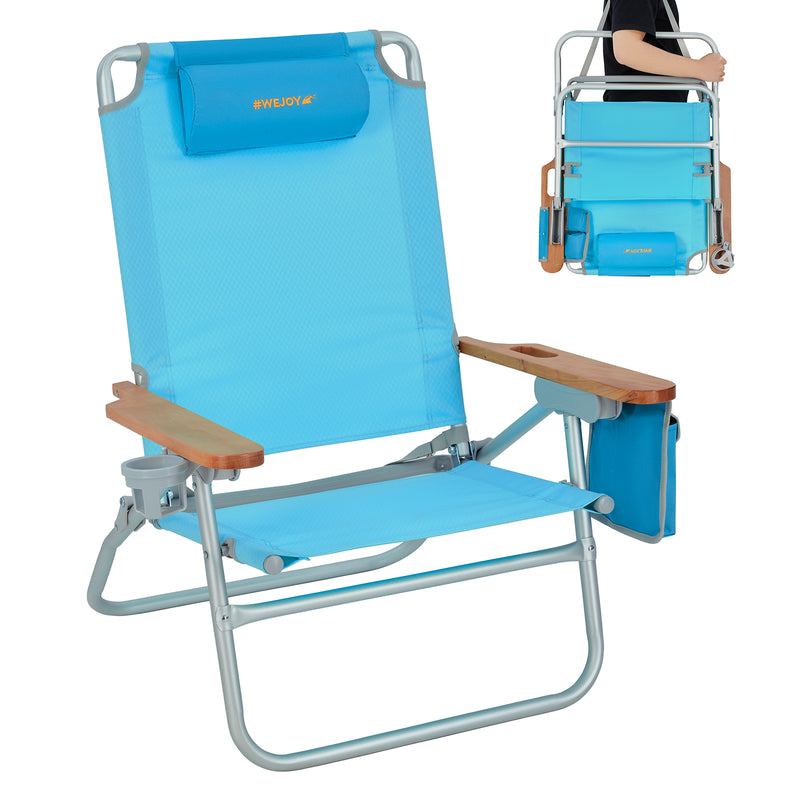 Load image into Gallery viewer, WEJOY Oversized Reclining 4 Positions Beach Chair
