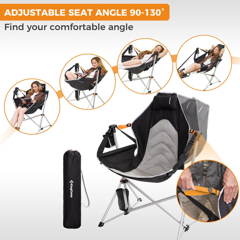 Load image into Gallery viewer, KingCamp ORCHID C20 Folding Rocking Chair Hammock Camping Chair
