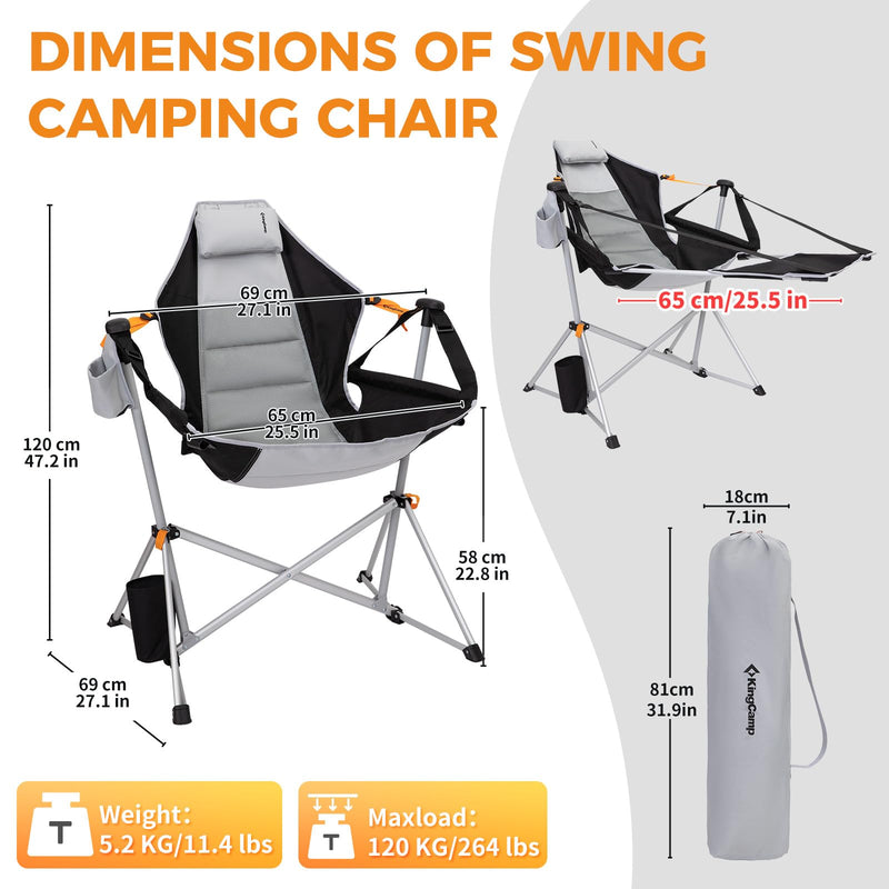 Load image into Gallery viewer, KingCamp ORCHID C20 Folding Rocking Chair Hammock Camping Chair
