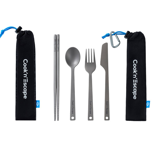 Cook'n'Escape 4-Piece Multi-function Titanium Durable Cutlery Set