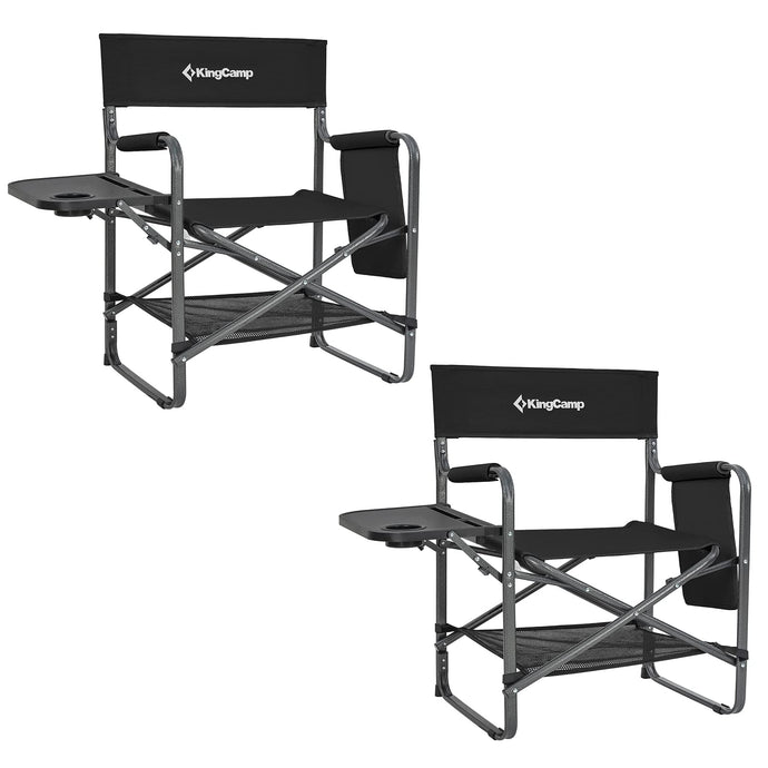 KingCamp Camping Directors Chairs with Side Table and Storage Pockets