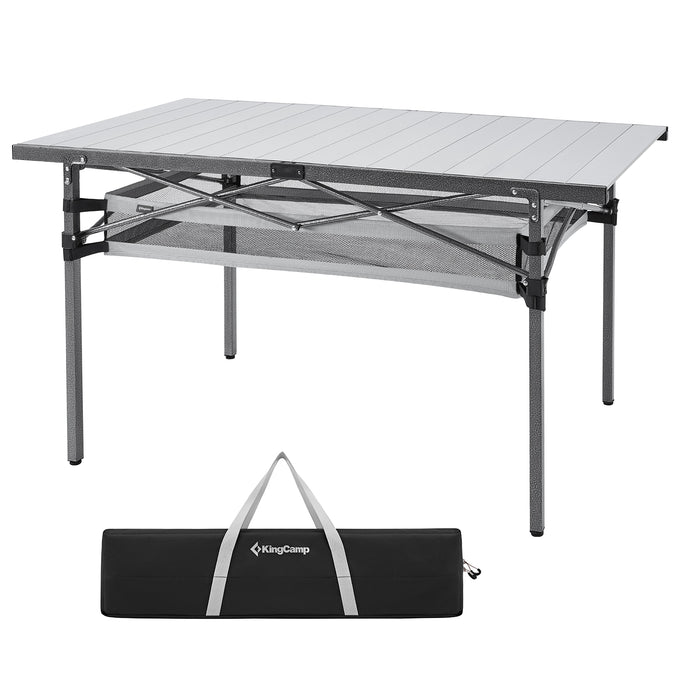 KingCamp Aluminum Roll Up Table with Net Bag