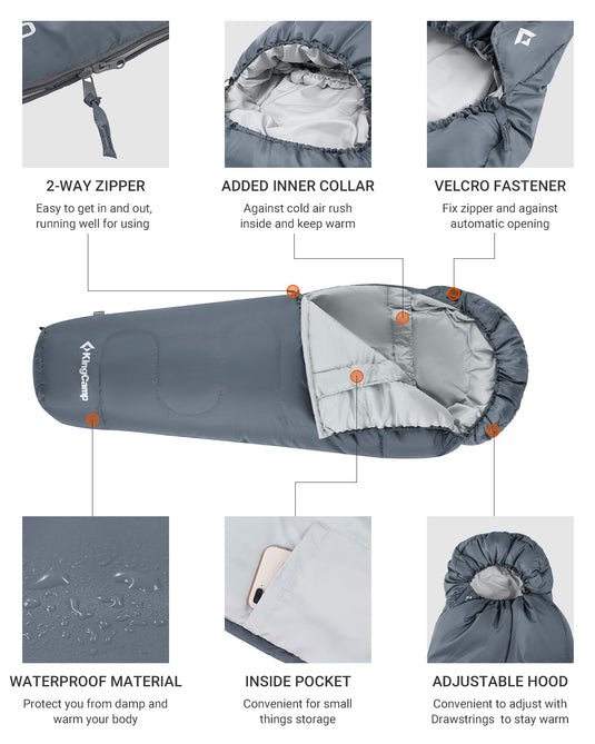 KingCamp Treck 300 Sleeping Bag-Mummy