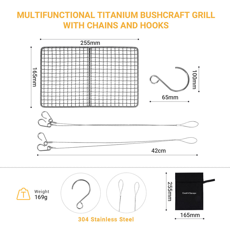 Load image into Gallery viewer, Cook&#39;n&#39;Escape Fireskill -Titanium Suspenable Grill Titanium Grill
