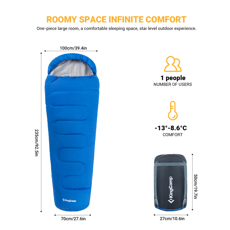 Load image into Gallery viewer, KingCamp Treck 300XL Sleeping Bag-Mummy
