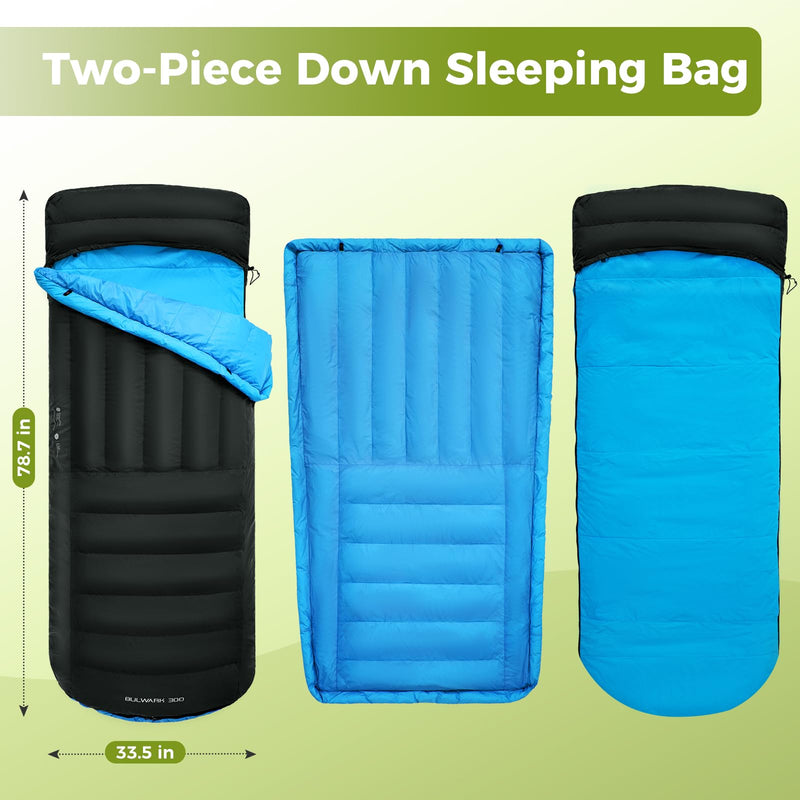 Load image into Gallery viewer, ATEPA BULWARK 300 Down Sleeping Bag-Envelope With Hood
