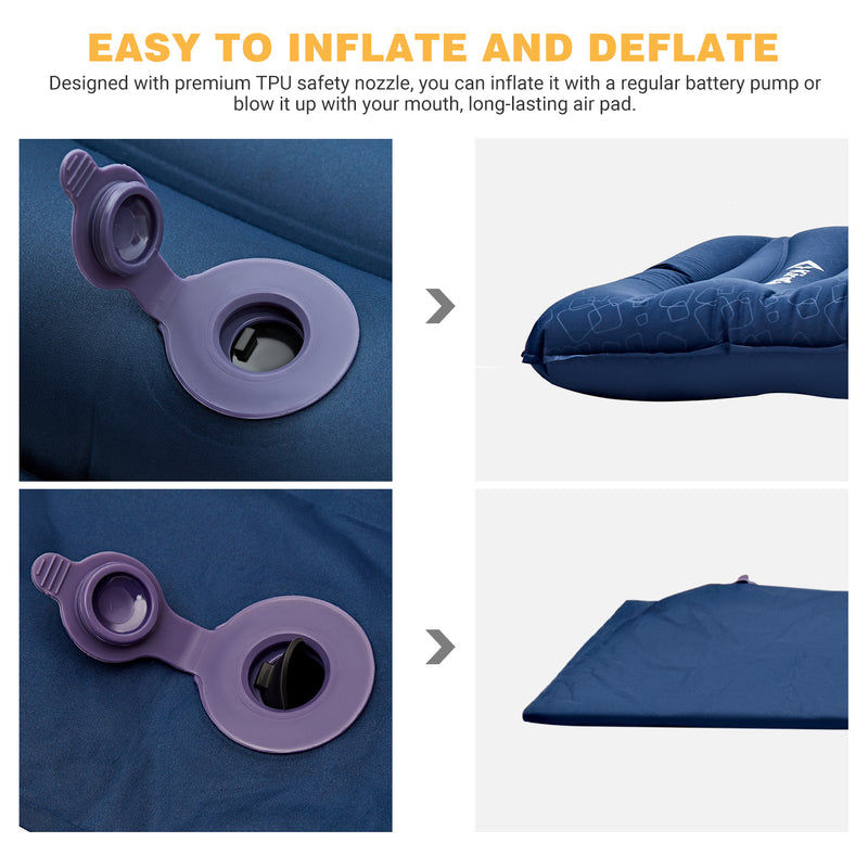 Load image into Gallery viewer, KingCamp Single/ Double Air Mattress Anti-Rollover Ultralight Sleeping Pad
