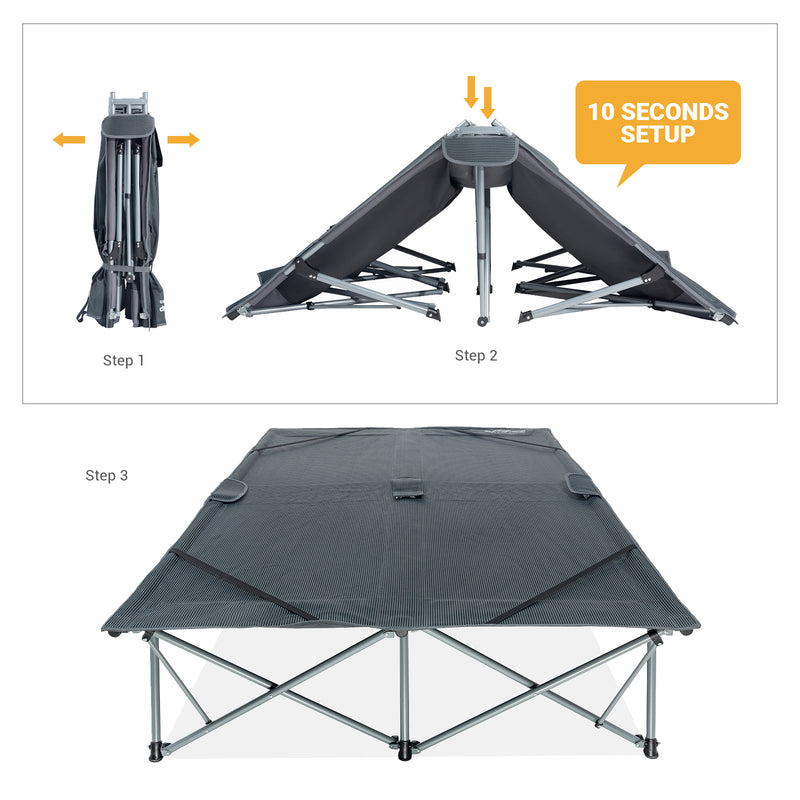 Load image into Gallery viewer, KingCamp Deluxe Double Folding Camping Cot
