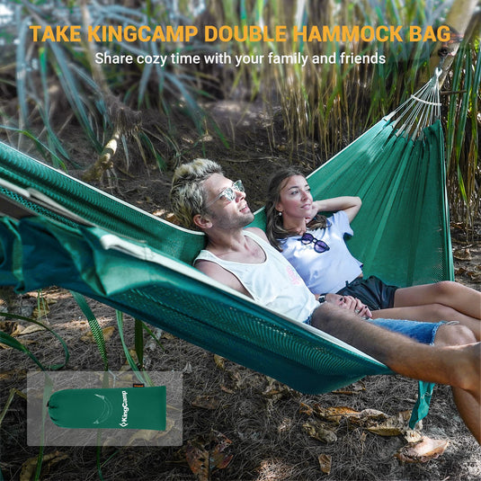 KingCamp POCAHONTAS Hammock Versatile Double Hammock with Dismantling Wooden Sticks