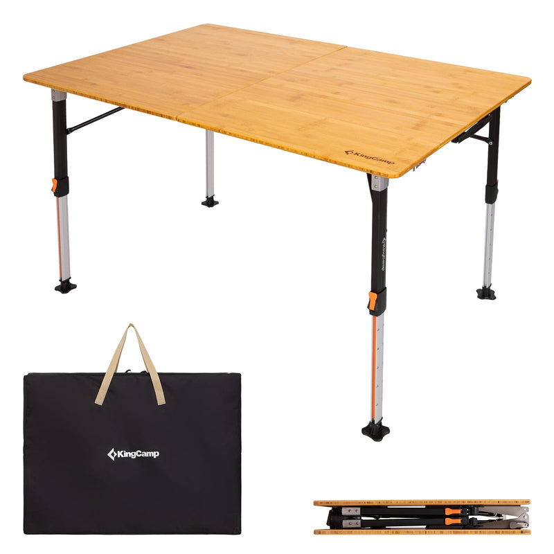 Load image into Gallery viewer, KingCamp Folding Bamboo Table Easy Open
