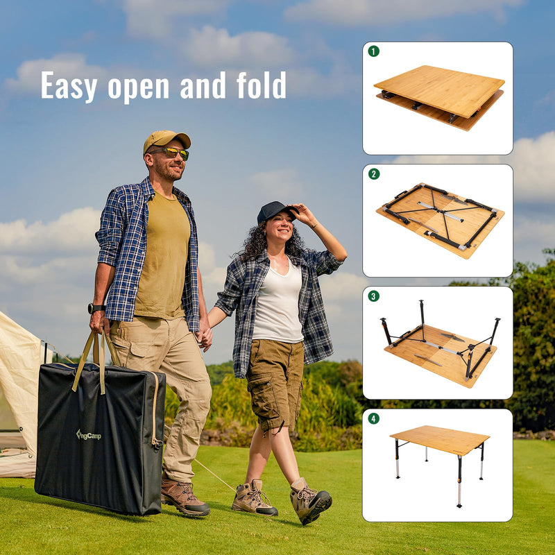 Load image into Gallery viewer, KingCamp BAMBOO Folding Bamboo Table
