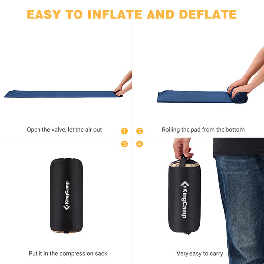 KingCamp Single/ Double Air Mattress Anti-Rollover Ultralight Sleeping Pad