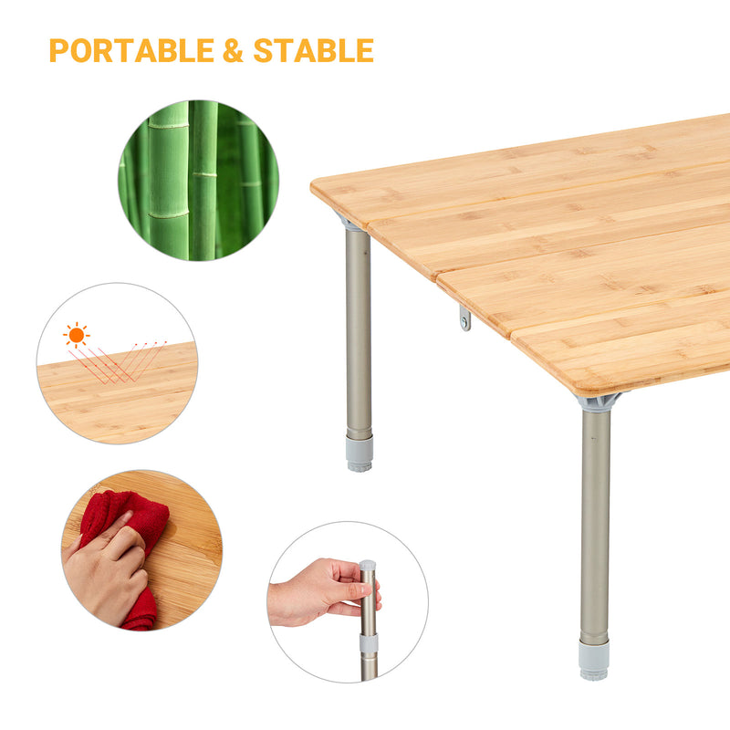 Load image into Gallery viewer, ATEPA 6060 Square Four-Fold Bamboo Table
