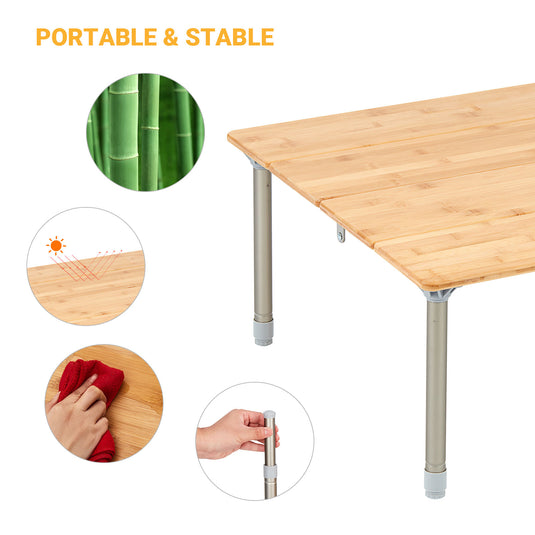 ATEPA BAMBOO 6060 Camping Table