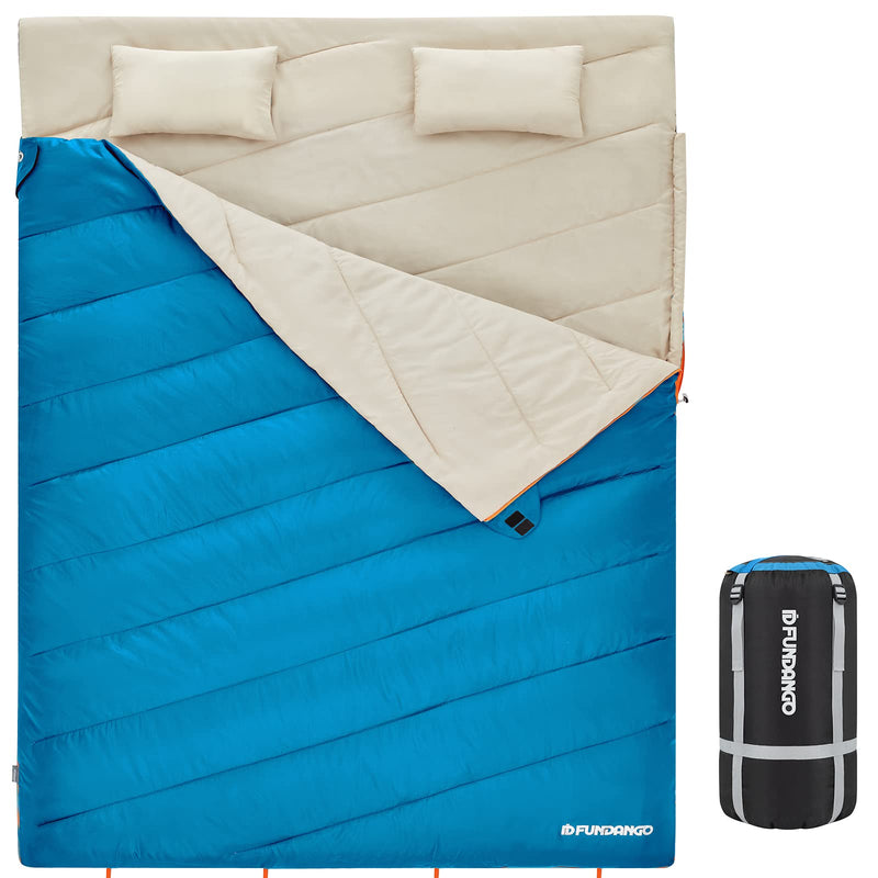 Load image into Gallery viewer, FUNDANGO 3-in-1 XL Queen Double Sleeping Bag with 2 Pillows
