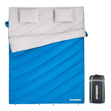 FUNDANGO 3-in-1 XL Queen Double Sleeping Bag with 2 Pillows