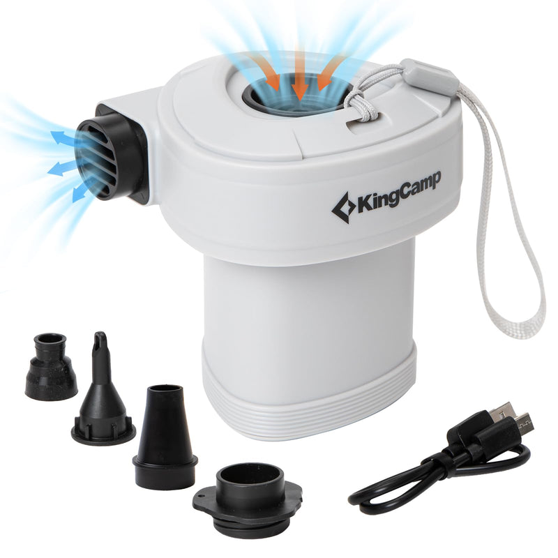 Load image into Gallery viewer, KingCamp Quick-Fill Electric Air Pump with 4 Nozzles
