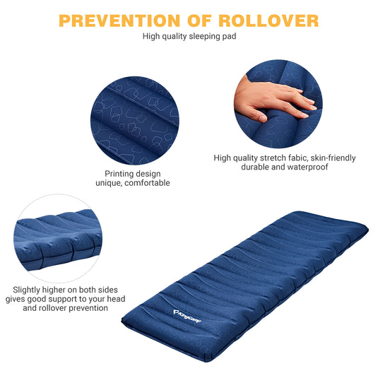 KingCamp Single/ Double Air Mattress Anti-Rollover Ultralight Sleeping Pad