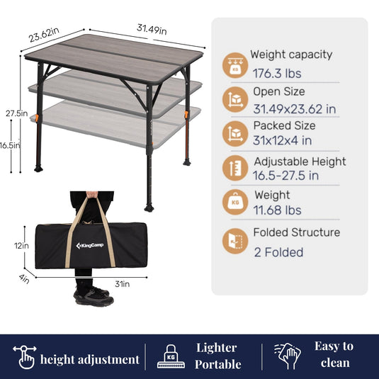 KingCamp GRANITE Folding Fiberglass Table