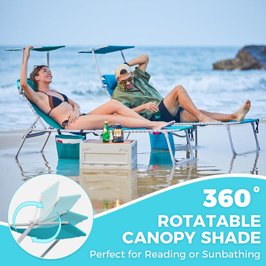 WEJOY Outdoor Patio Chaise Lounge Beach Chair – 5-Position Adjustable Recliner