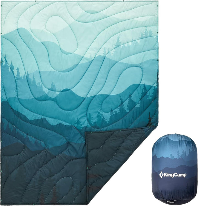 KingCamp Ultra Lightweight Printed Camping Blanket with Snap Button