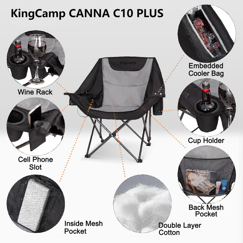 Load image into Gallery viewer, KingCamp CANNA C10 PLUS Heated Camping Chair
