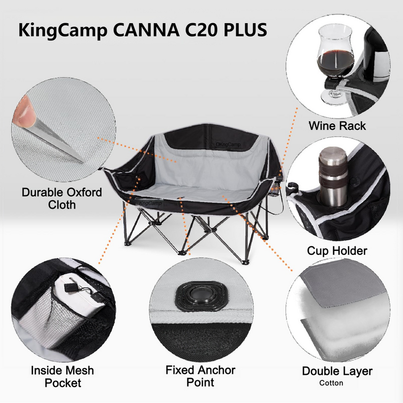 Load image into Gallery viewer, KingCamp CANNA C20 PLUS Heated Loveseat
