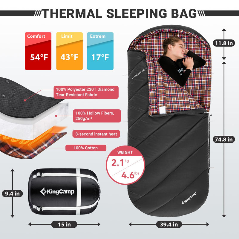 Load image into Gallery viewer, KingCamp FREESPACE HEATING 250 Heated Sleeping Bag
