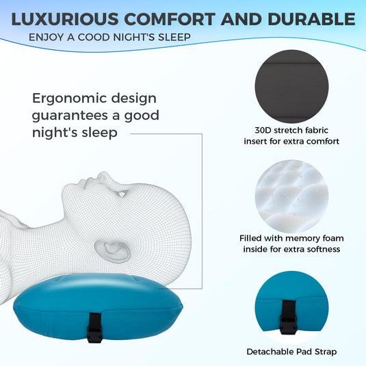 KingCamp HYPNOS Compact Inflatable Camping Pillow with Washable Cover