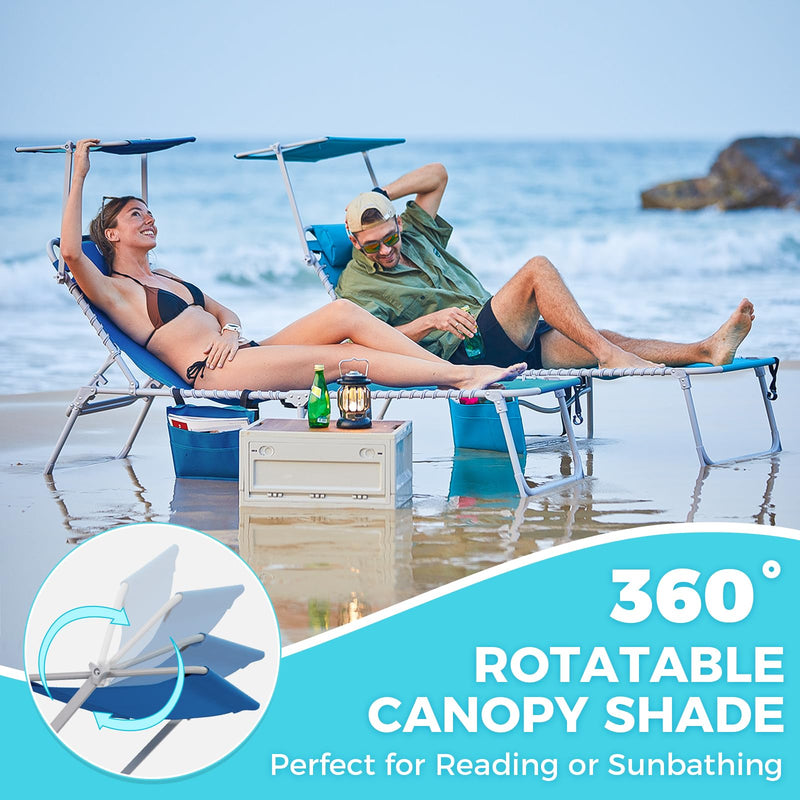 Load image into Gallery viewer, WEJOY Portable Outdoor Chaise Lounge – 5-Angle Reclining Beach Chair
