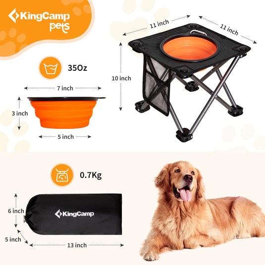 KingCamp 4 Height Adjustable Raised Dog Bowl