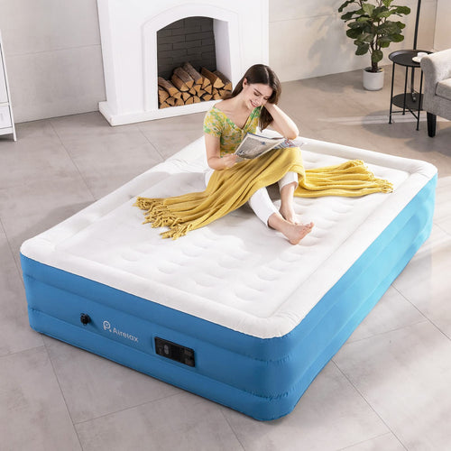 AIRELAX Adjustable Queen High Air Bed Built in Automatic Pump