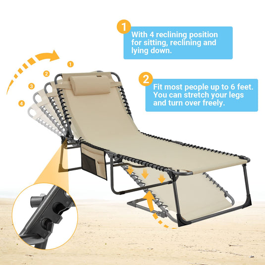 KingCamp BAVARIA COOL Adjustable Cot Beach Lounger