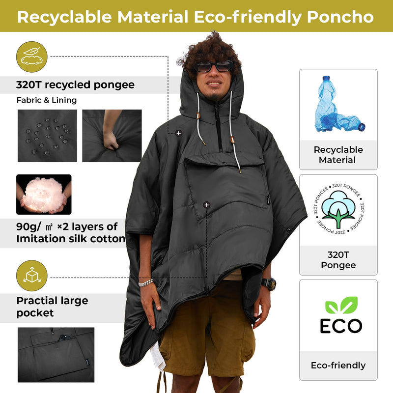 Load image into Gallery viewer, KingCamp Camping Wearable Blanket Poncho
