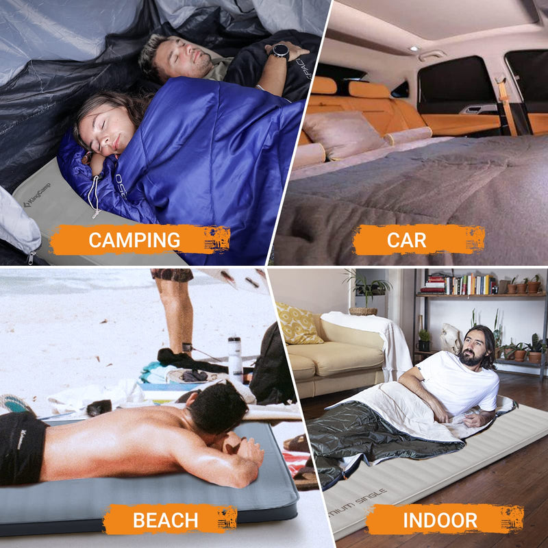 Load image into Gallery viewer, KingCamp PREMIUM Double 7.5 cm Thick Self-Inflating Camping Mattress
