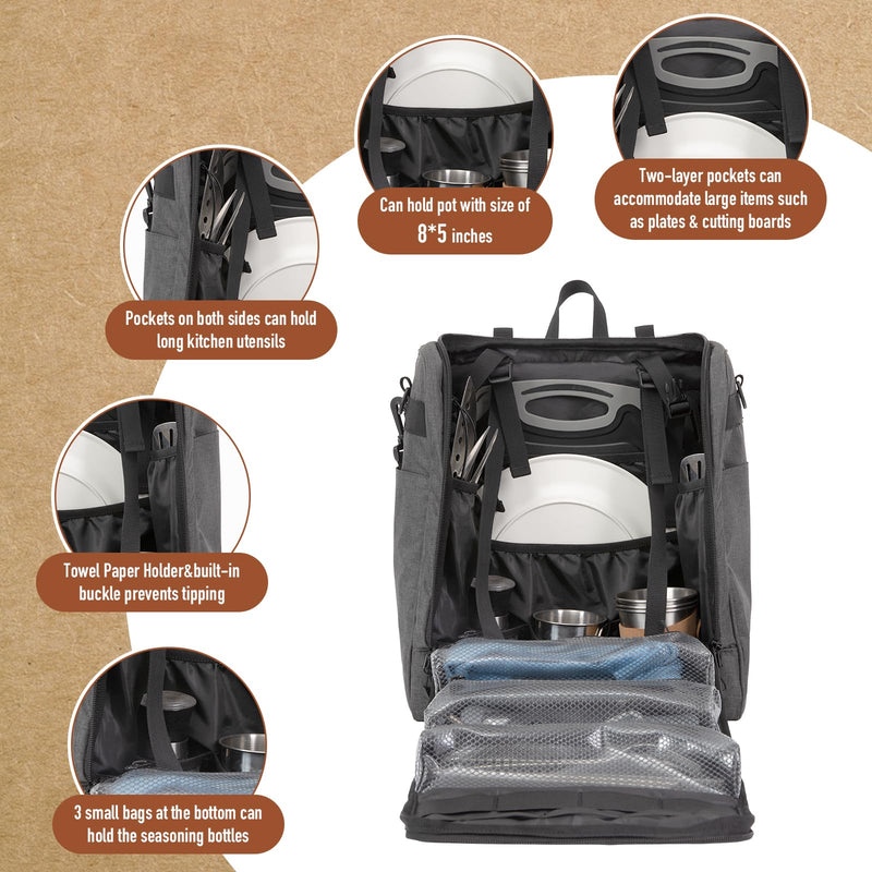 Load image into Gallery viewer, KingCamp Picnic Backpack Tactical Kitchen Storage Bag - 17Liters
