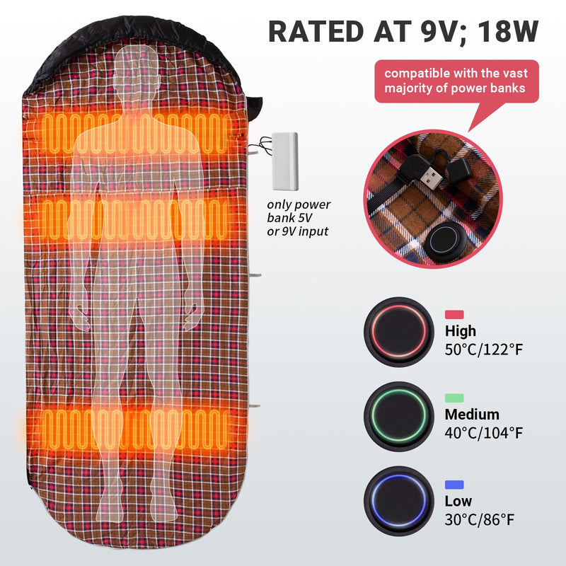 Load image into Gallery viewer, KingCamp FREESPACE HEATING 250 Heated Sleeping Bag
