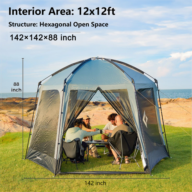 Load image into Gallery viewer, KingCamp CAIRO 6-Sided Screen Gauze Tent
