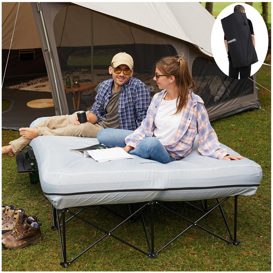 FUNDANGO Queen Camping Cot with Detachable Air Mattress