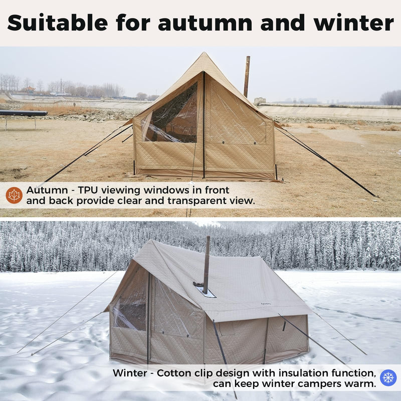 Load image into Gallery viewer, KingCamp 4-Season Cotton Tent with Stove Jack for 4-5 People
