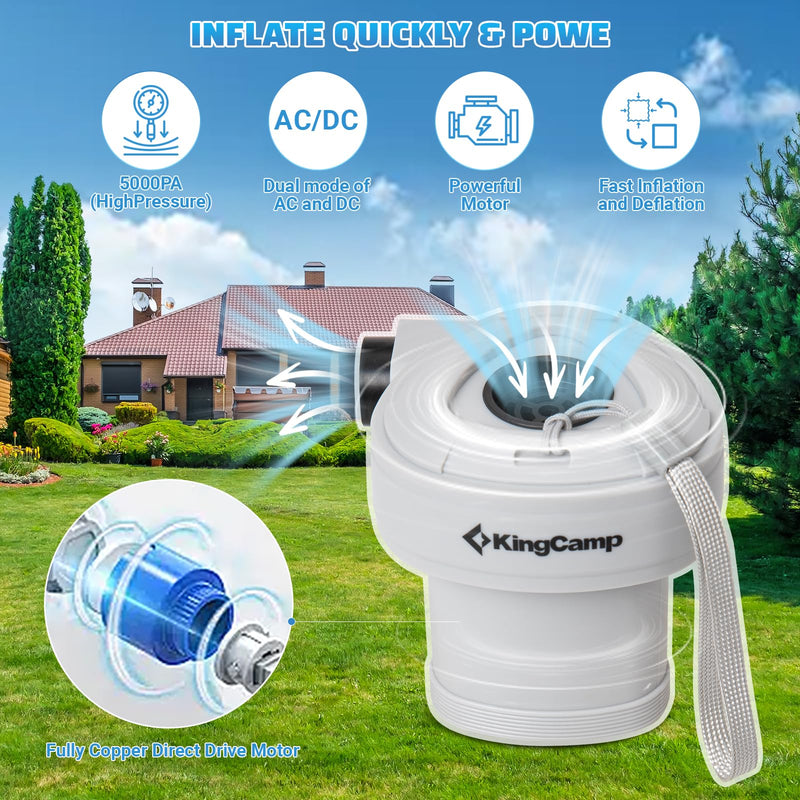 Load image into Gallery viewer, KingCamp Quick-Fill Electric Air Pump with 4 Nozzles
