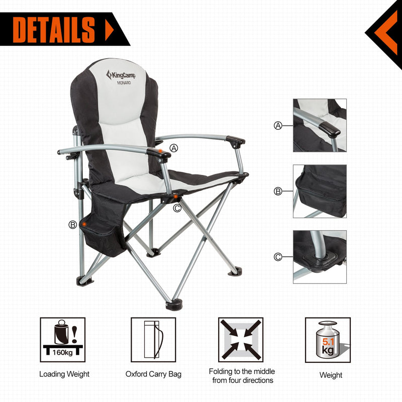 Load image into Gallery viewer, KingCamp Heavy Duty Steel Camping Chair with Zippered Backrest Pocket and Cooler Bag
