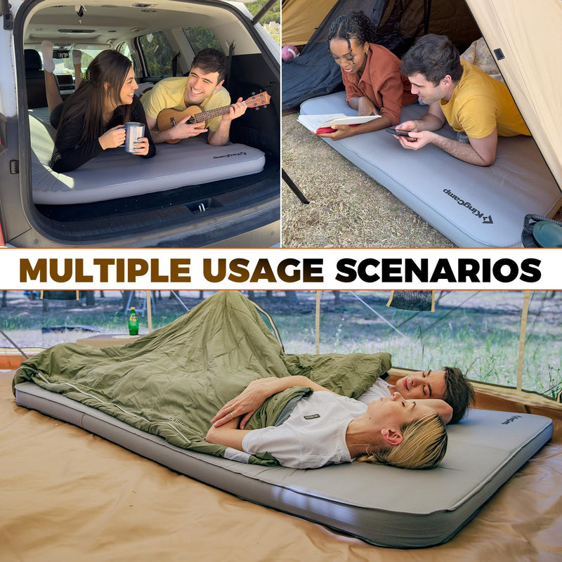 Load image into Gallery viewer, KingCamp 3D Double Self-Inflating Camping Mattress with Built-in Pump
