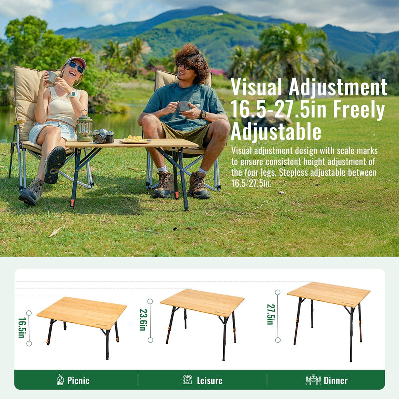 Load image into Gallery viewer, KingCamp Folding Bamboo Table
