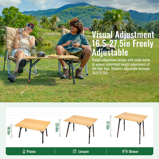 KingCamp Folding Bamboo Table